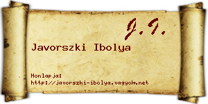 Javorszki Ibolya névjegykártya